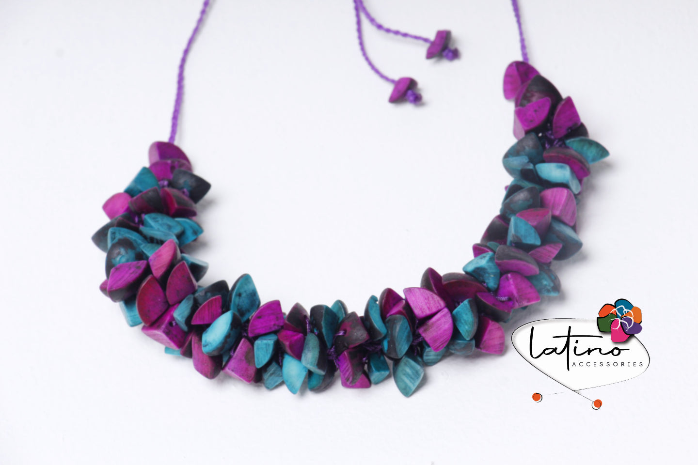 Purple and Turquoise Trocitos Necklace Set